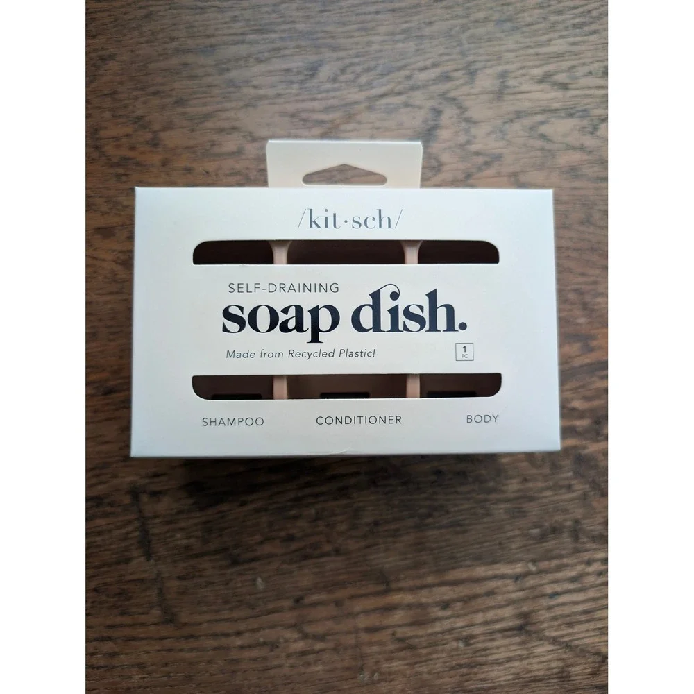 Kitsch Self-Draining Soap Dish Unisex OS Terracotta NEW Recycled Plastic 3-Bar